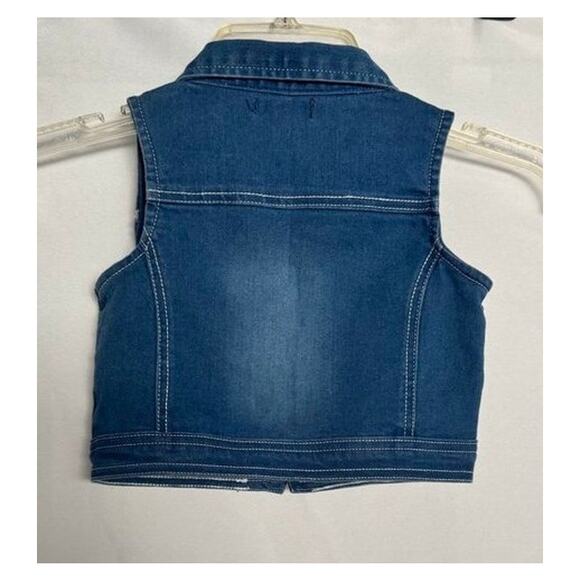 Limited Too Girls Denim Vest Size 3T – Sleeveless Jean Vest, Medium Wash - Picture 9 of 13
